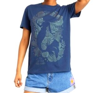 NWT Disney's Little Mermaid Silhouette Navy Tee Size Women's XS